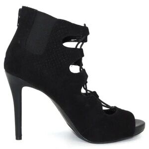 Jennifer Lopez "Paulina" Black Suede Stilettos size 7.5
